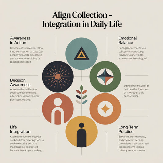 Infographic titled 'Align Collection - Integration in Daily Life' with icons and text on a light background.