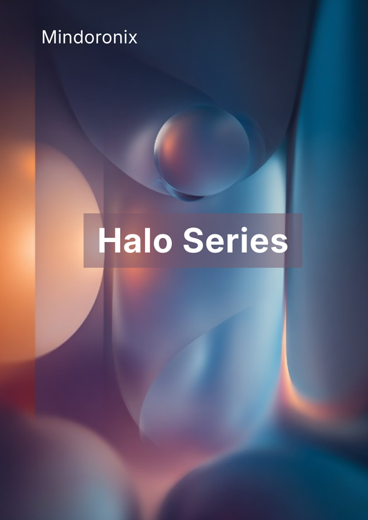 Abstract design with 'Halo Series' text and Mindoronix logo
